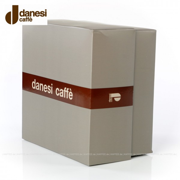2 farbige (pinke) DANESI Espressotassen mit Untertasse im Geschenkkarton, EAN-Code: 8000135010280