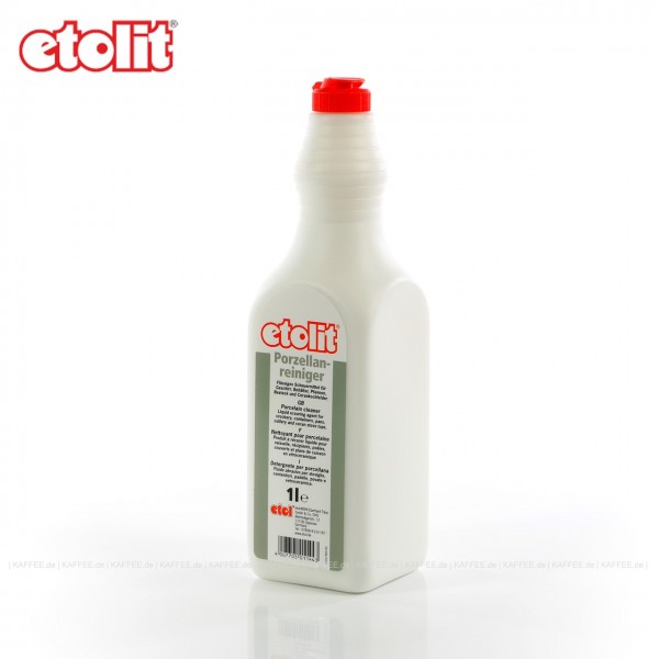 Porzellanreiniger, flüssiges Scheuermittel für Geschirr, Behälter, Pfannen und Cerankochfelder, 4 Flaschen je 1 Liter pro VPE, Gesamtinhalt 4 Liter pro VPE, EAN-Code: 4007705011443