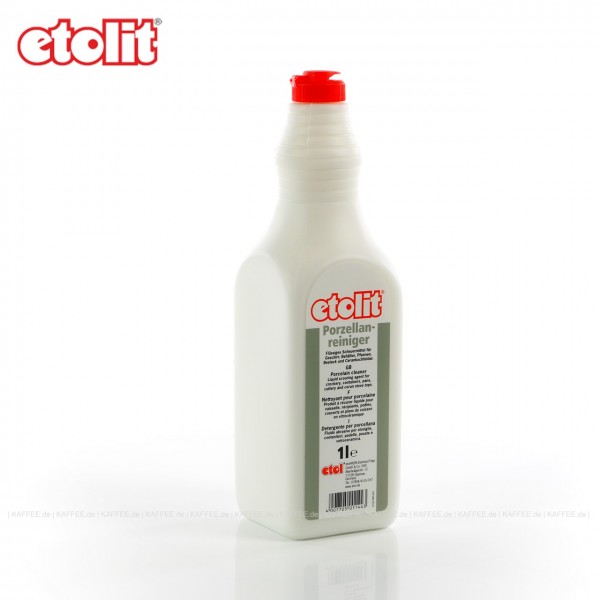 Porzellanreiniger, flüssiges Scheuermittel für Geschirr, Behälter, Pfannen und Cerankochfelder, 4 Flaschen je 1 Liter pro VPE, Gesamtinhalt 4 Liter pro VPE, EAN-Code: 4007705011443