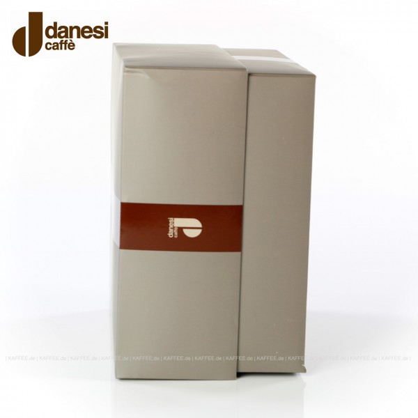 2 farbige (pinke) DANESI Espressotassen mit Untertasse im Geschenkkarton, EAN-Code: 8000135010280