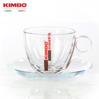 Glastasse mit KIMBO-Logo, 6 Tassen pro VPE, EAN-Code: 0000000001545 Glastasse mit KIMBO-Logo, 6 Tassen pro VPE, EAN-Code: 0000000001545