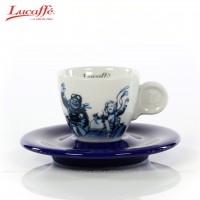 Farbe weiß/blau mit "Blucaffè"-Logo der "Collection Line", 6 Tassen pro VPE, EAN-Code: 0000000001319 Farbe weiß/blau mit "Blucaffè"-Logo der "Collection Line", 6 Tassen pro VPE, EAN-Code: 0000000001319