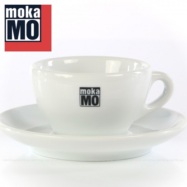 Farbe weiß mit mokaMO-Logo, 6 Tassen inkl. Untertasse pro VPE, EAN-Code: 0000000001787