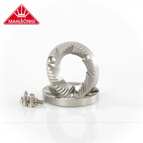 Ein Set aus Mahlscheiben mit Mahlscheibendurchmesser 54 mm für die Kaffee-Vermahlung mit der X54 (Standard-Mahlscheiben).
Material: gehärteter Spezialstahl
Durchmesser: 54mm
Finish: sandperlengestrahlt zur optimalen Entgratung und Vermeidung von Mahl