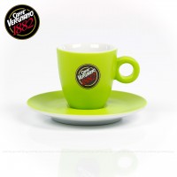 Farbe grün mit Caffè Vergnano-Logo, mit Untertasse, 6 Tassen pro VPE, EAN-Code: 0000000001946 Farbe grün mit Caffè Vergnano-Logo, mit Untertasse, 6 Tassen pro VPE, EAN-Code: 0000000001946
