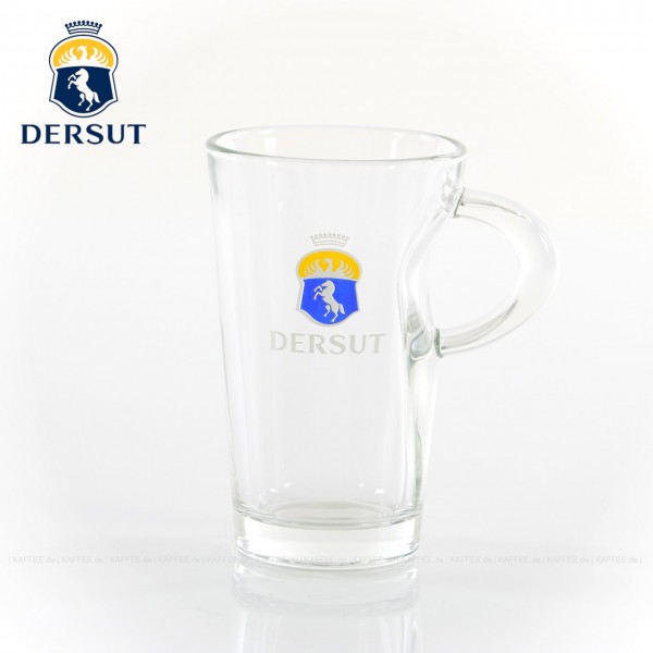 Glas mit Henkel und Dersut-Logo, 6 Gläser pro VPE, EAN-Code: 8005640405095
