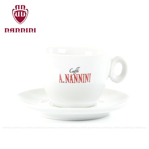 Farbe weiß mit Nannini-Logo, 6 Tassen pro VPE, EAN-Code: 0000000002100