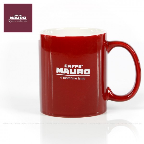 Farbe weinrot mit CAFFÈ MAURO-Logo, 1 Tasse pro VPE, EAN-Code: 8002530940124