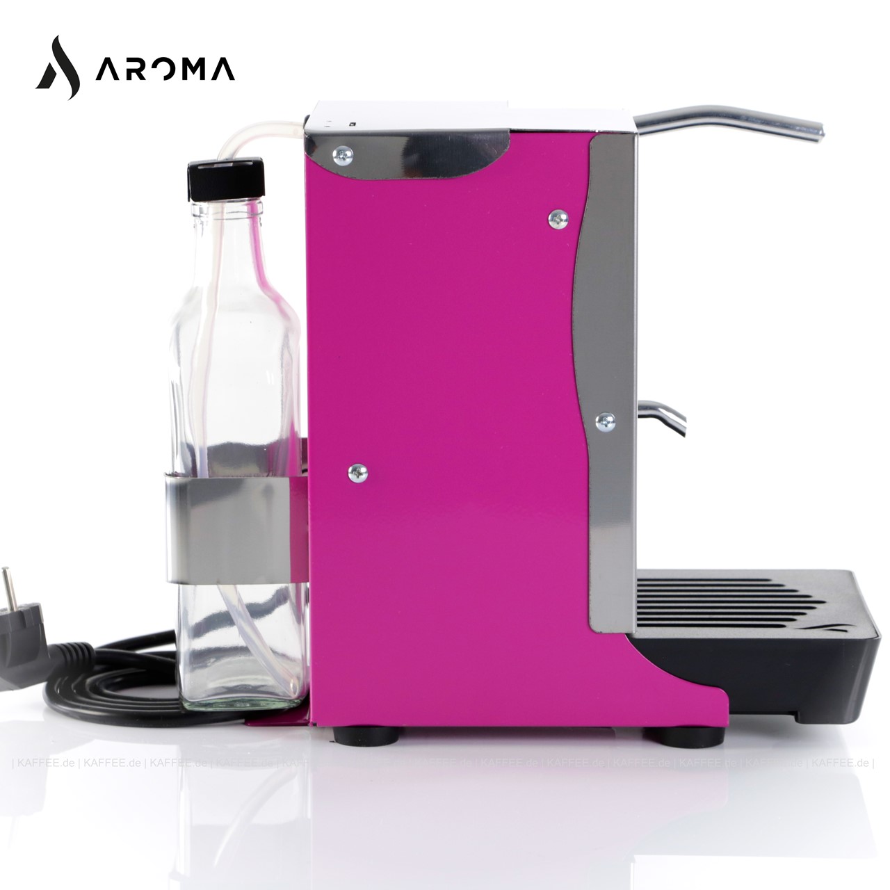 Aroma Plus ESE-Pad Maschine Edelstahl/Pink, AROMA