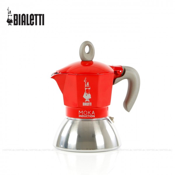 Induktion Espressokocher, Farbe rot, 2 Tassen, Bialetti-Nr. 6942, 4 Stück pro VPE, EAN-Code: 8006363029247