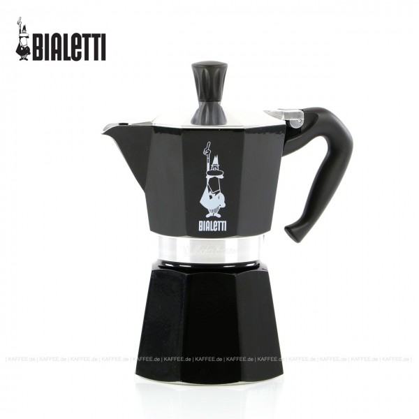 Espressokocher, Farbe schwarz, 6 Tassen, Bialetti-Nr. 4953, 6 Stück pro VPE, EAN-Code: 8006363018418