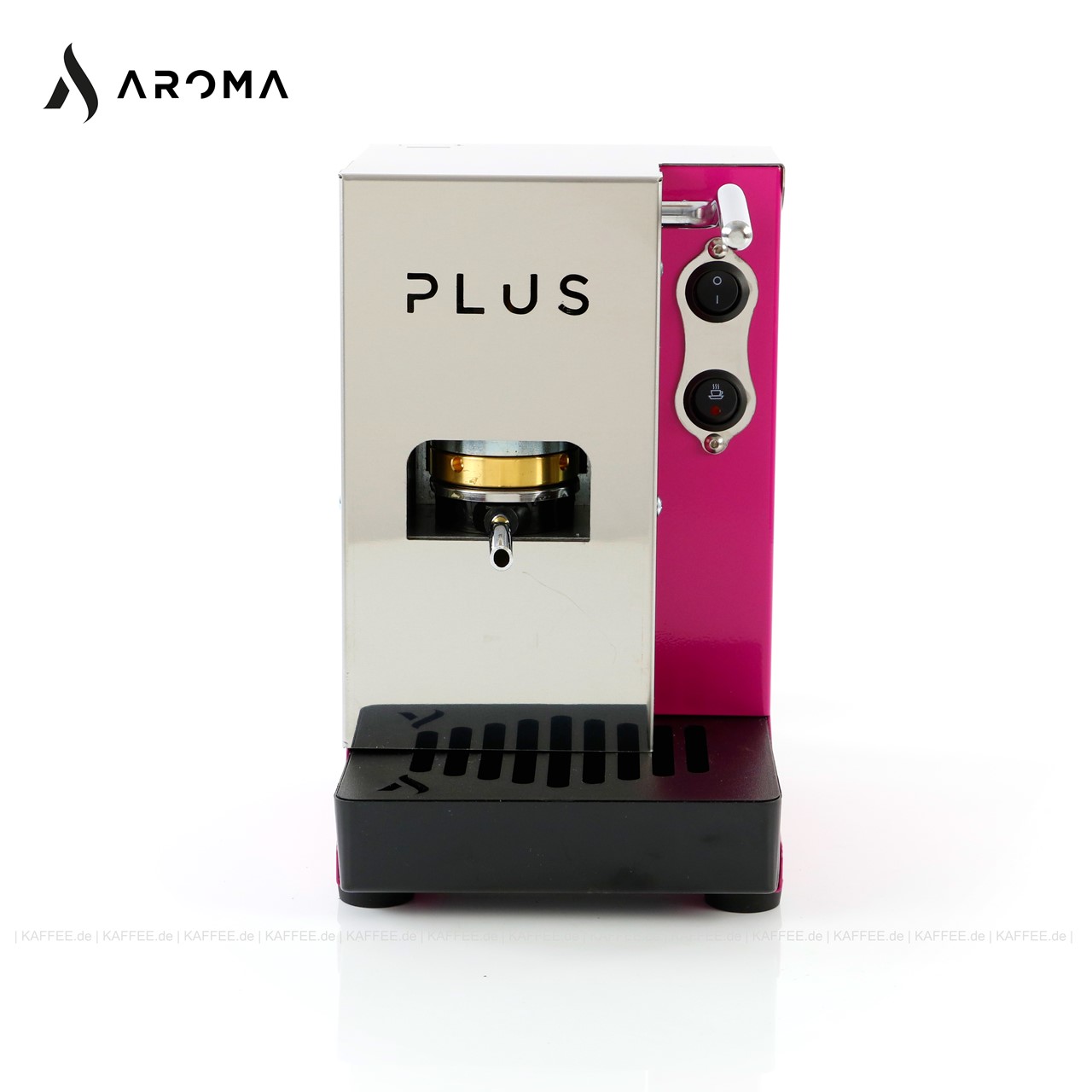 Aroma Plus ESE-Pad Maschine Edelstahl/Pink, AROMA