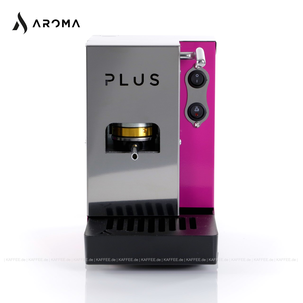 Aroma Plus ESE-Pad Maschine Edelstahl/Pink, AROMA