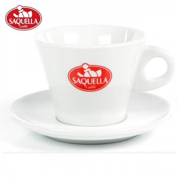Farbe weiß mit Saquella-Logo, 6 Tassen pro VPE, EAN-Code: 8006771034062