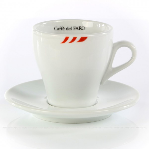 Farbe weiß mit rotem Caffè del Faro-Logo, 6 Tassen pro VPE, EAN-Code: 8033897364032
