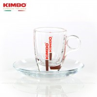 Glastasse mit KIMBO-Logo, 6 Tassen pro VPE, EAN-Code: 0000000001543 Glastasse mit KIMBO-Logo, 6 Tassen pro VPE, EAN-Code: 0000000001543