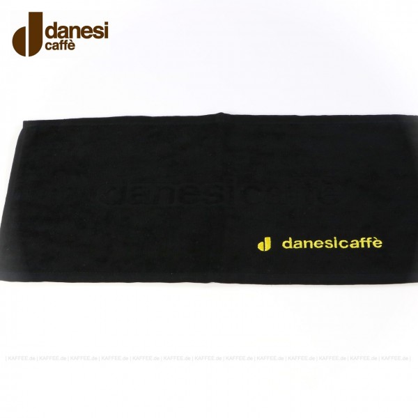 Handtücher Danesi (schwarz) mit Logo (gelb), je 10 Stück pro Beutel, 48x25 cm, EAN-Code: 0000000001032