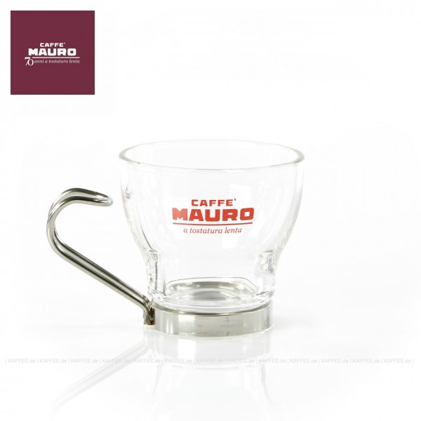 Glas bedruckt mit CAFFÈ MAURO-Logo, 6 Gläser pro VPE, EAN-Code: 8002530941053