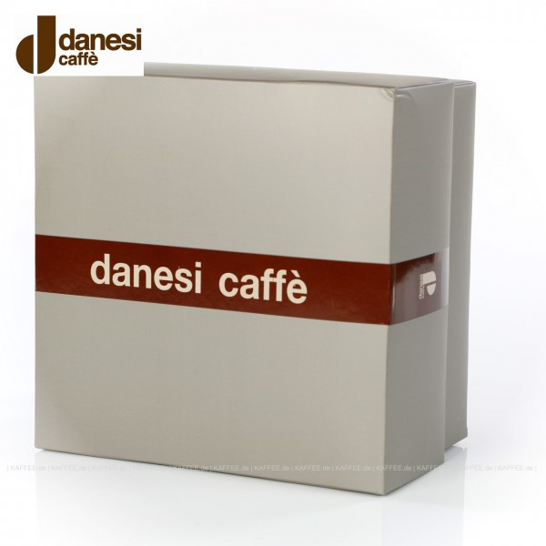 2 farbige (pinke) DANESI Espressotassen mit Untertasse im Geschenkkarton, EAN-Code: 8000135010280